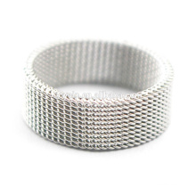 Fashion Wedding Band Stainless Steel Mesh Ring